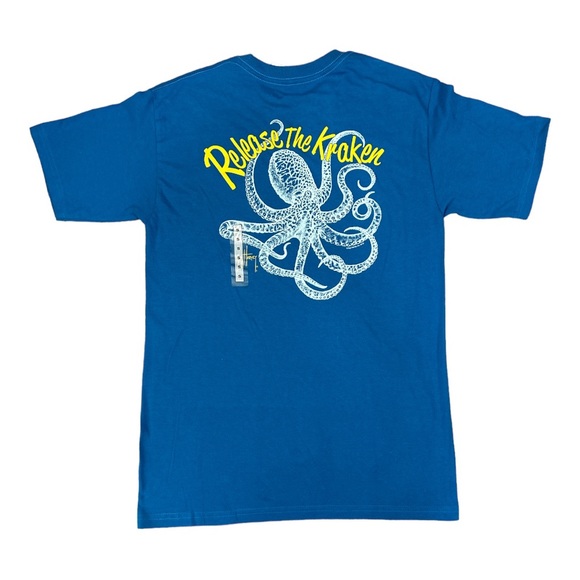 NWT Guy Harvey Turquoise Release The Kraken T-Shirt Men’s Small [025] - Picture 1 of 3